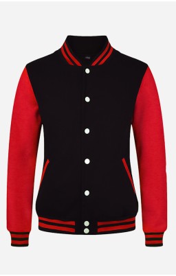 Personalize Men Letterman Jacket I - Black And Red