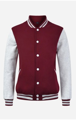 Personalize Men Letterman Jacket I - Wine Red And Grey