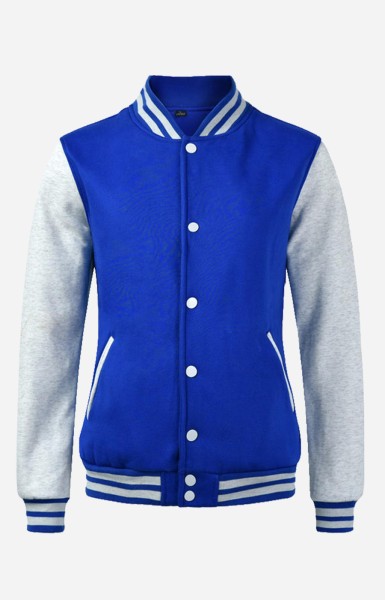 Personalize Men Letterman Jacket I - Royal Blue And Grey