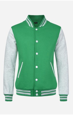 Personalize Men Letterman Jacket I - Green And Grey