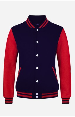 Personalize Men Letterman Jacket I - Navy Blue And Red