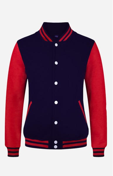 Personalize Men Letterman Jacket I - Navy Blue And Red