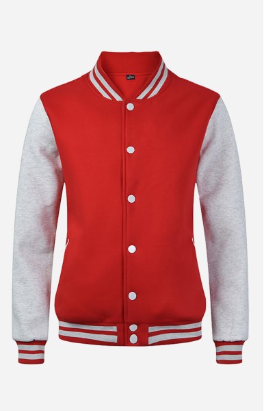 Personalize Men Letterman Jacket I - Red And Grey