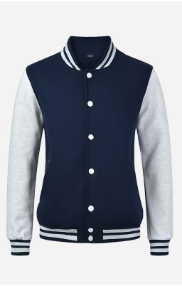 Personalize Men Letterman Jacket I - Navy Blue And Grey