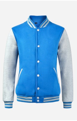 Personalize Men Letterman Jacket I - Lake Blue And Grey