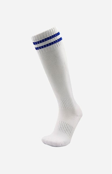 Personalize Football Soccer Match Socks II - White and Blue